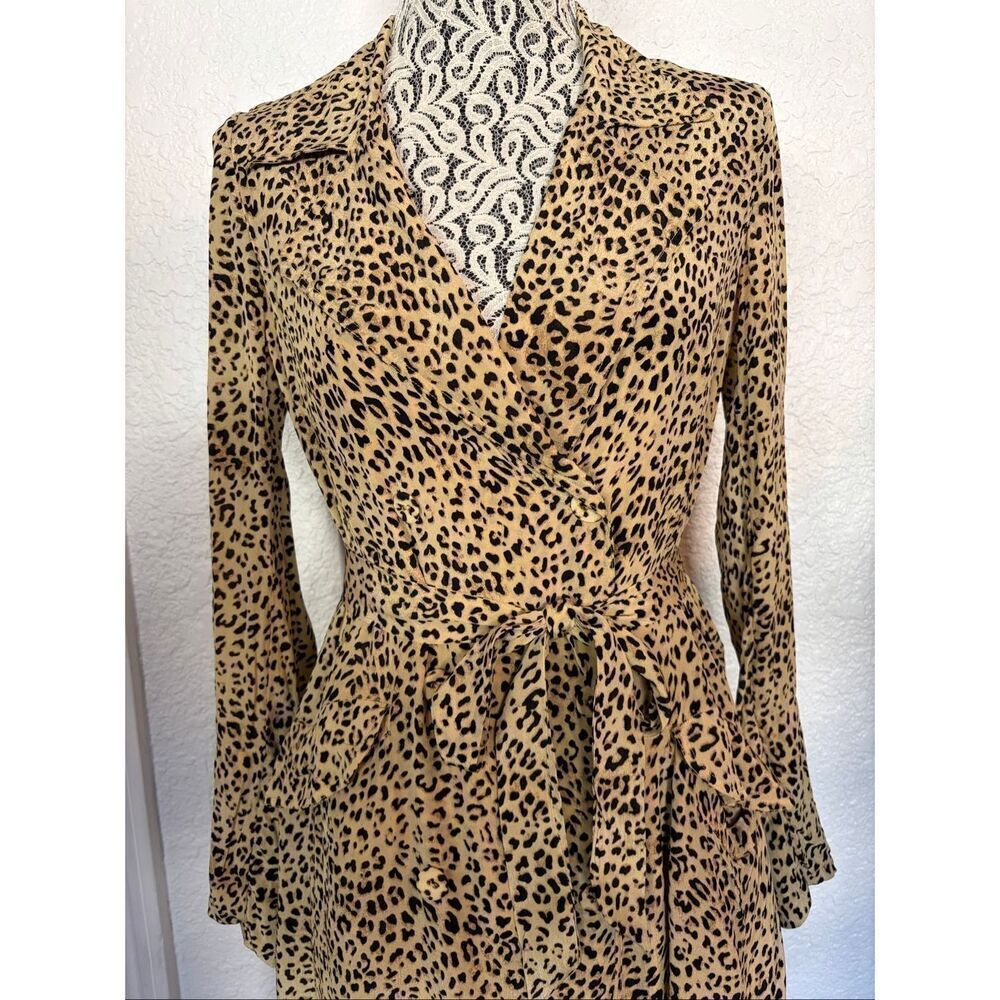Mes Demoiselles Rosita Printed Coat Dress in Tan Panther Size 36 US 4-6 - Picture 6 of 12